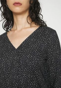 Edc By Esprit FLUID BUBBLEHEM BLOUSE PRINTED - Blouse - Black -edc by Esprit Shop dce61fcb038644b78a0d012e0dfa0a08