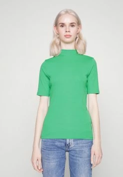 Edc By Esprit FULL NEEDLE MOCK NECK SHORT SLEEVE - Basic T-shirt - Green