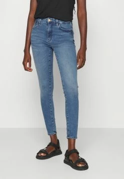 Edc By Esprit HIGH RISE - Jeans Skinny Fit - Blue Medium Wash