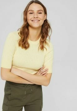 Edc By Esprit SHORT SLEEVE - Basic T-shirt - Pastel Yellow