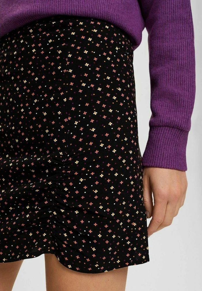 Edc By Esprit MIT MUSTER - Mini Skirt - Black 4 Edc By Esprit MIT MUSTER - Mini Skirt - Black - Image 4