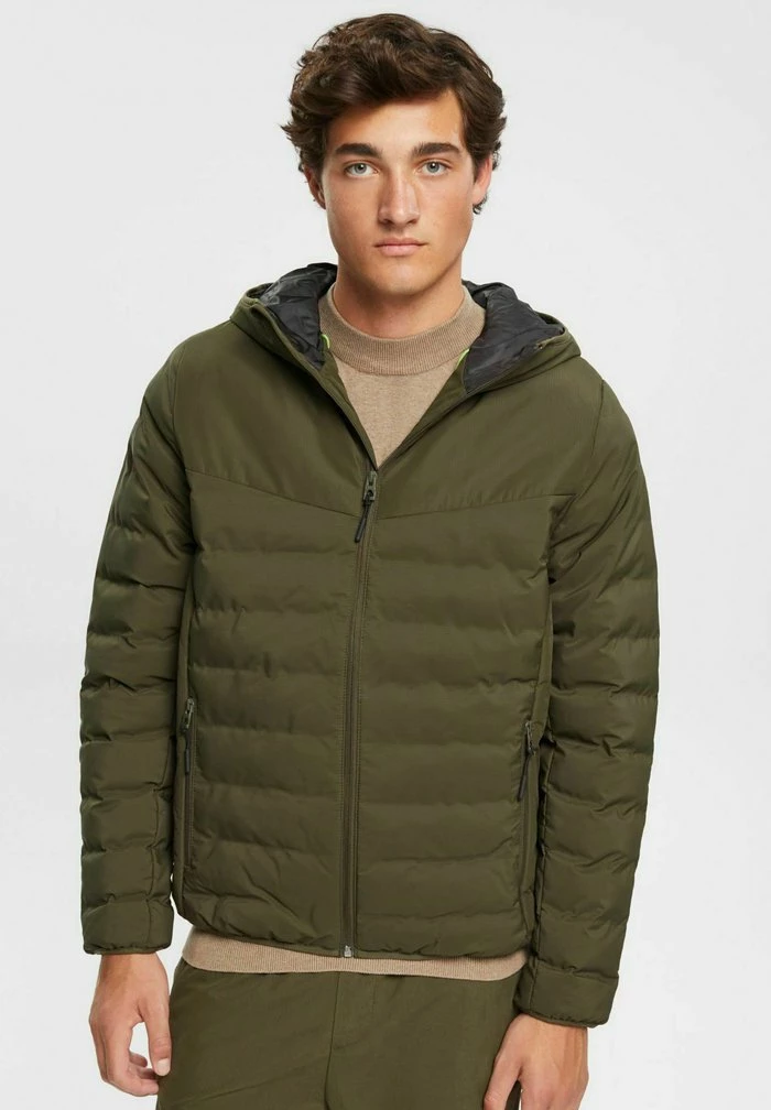 Edc By Esprit Light Jacket - Dark Khaki 1 Edc By Esprit Light Jacket - Dark Khaki