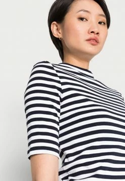 Edc By Esprit FULL NEEDLE MOCK NECK - Basic T-shirt - Navy -edc by Esprit Shop e135894e5eb545a388acf9989642796e