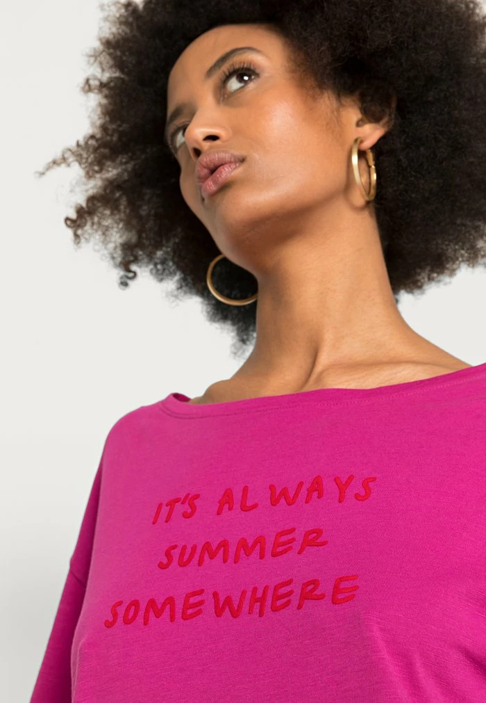 Edc By Esprit Print T-shirt - Pink Fuchsia 5 Edc By Esprit Print T-shirt - Pink Fuchsia - Image 5