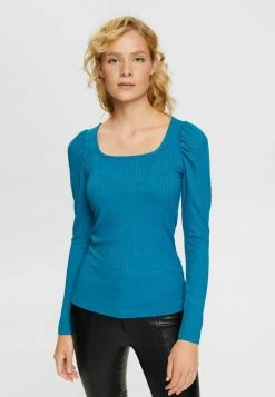 Edc By Esprit VOL SLEEVE - Long Sleeved Top - Teal Blue