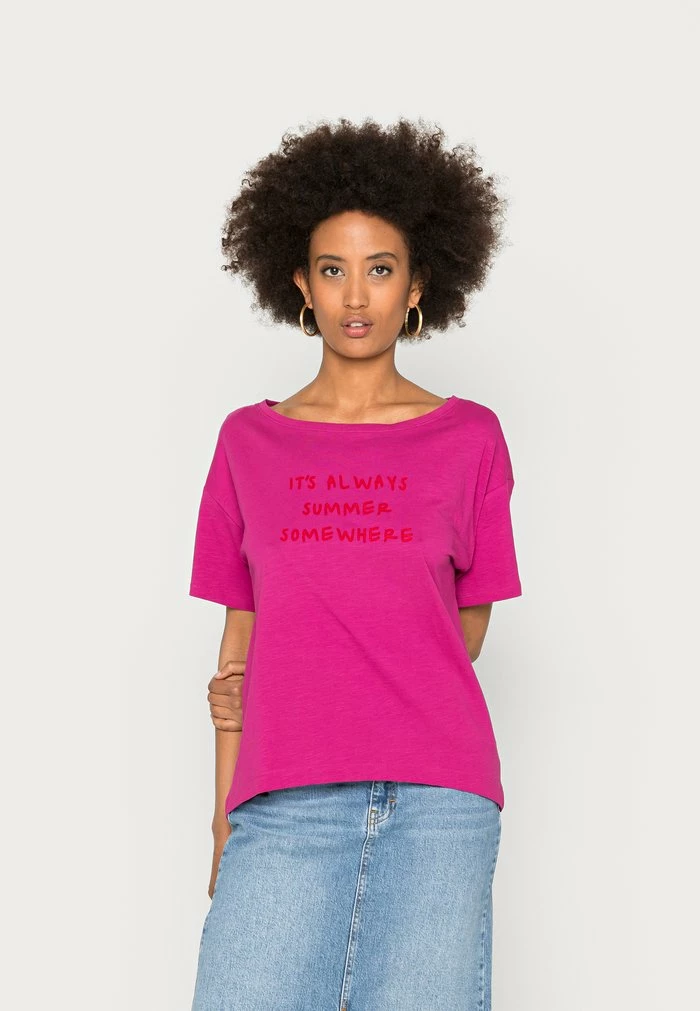 Edc By Esprit Print T-shirt - Pink Fuchsia 1 Edc By Esprit Print T-shirt - Pink Fuchsia