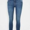 Edc By Esprit RISE CROPPED - Jeans Skinny Fit - Blue Medium Wash