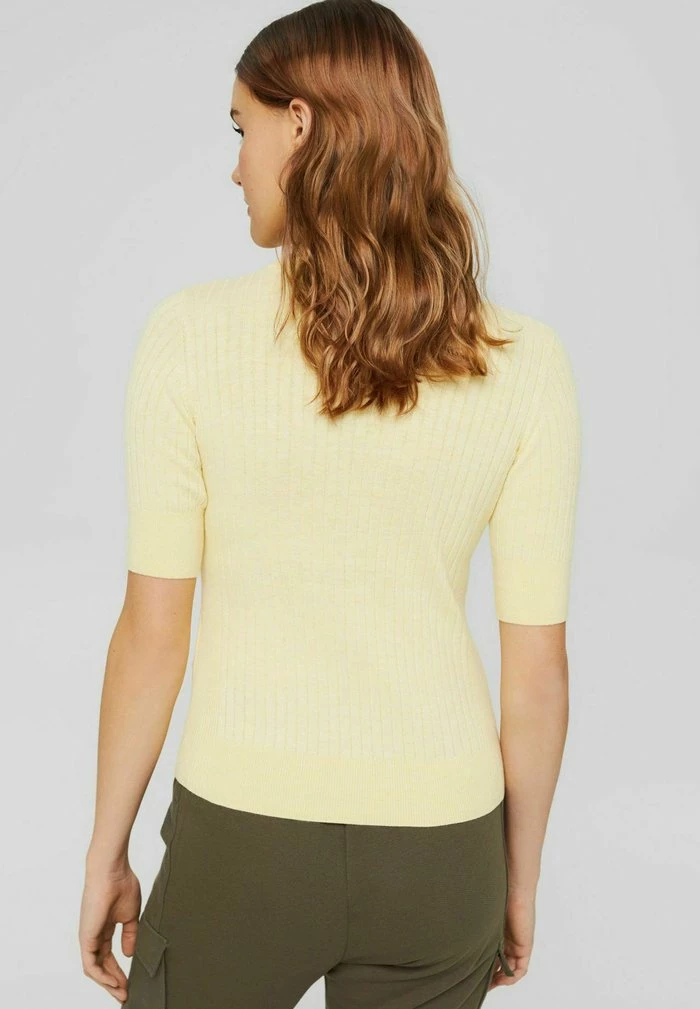 Edc By Esprit SHORT SLEEVE - Basic T-shirt - Pastel Yellow 3 Edc By Esprit SHORT SLEEVE - Basic T-shirt - Pastel Yellow - Image 3