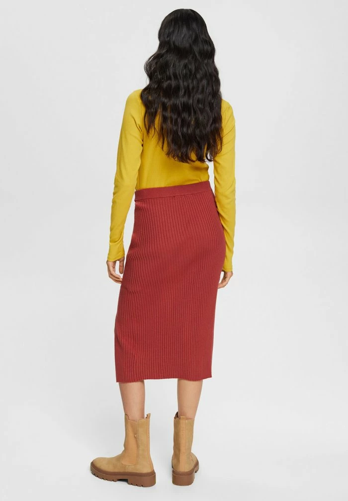 Edc By Esprit LONG - Pencil Skirt - Terracotta 3 Edc By Esprit LONG - Pencil Skirt - Terracotta - Image 3