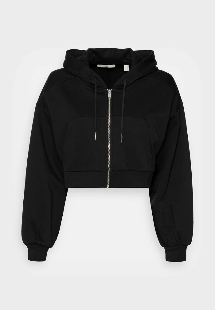 Edc By Esprit CROPPED - Zip-up Sweatshirt - Black 1 Edc By Esprit CROPPED - Zip-up Sweatshirt - Black