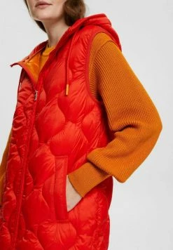 Edc By Esprit STEPPOPTIK - Waistcoat - Orange Red -edc by Esprit Shop ebc41b770c1546f186034e133c615e45