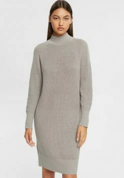 Edc By Esprit MOCKNECK - Shift Dress - Medium Grey