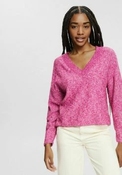 Edc By Esprit MIT V-AUSSCHNITT - Jumper - Pink Fuchsia -edc by Esprit Shop ed7b6a7b54e34134914b1ab7795dd8f2