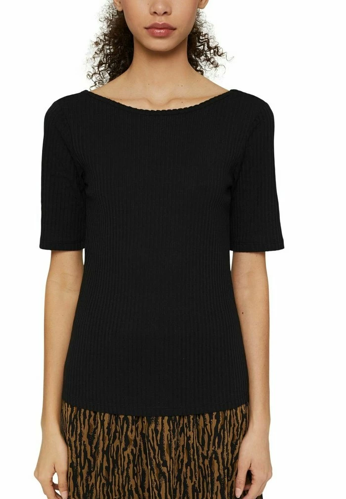Edc By Esprit MIT RÜCKENAUSSCHNITT - Basic T-shirt - Black 6 Edc By Esprit MIT RÜCKENAUSSCHNITT - Basic T-shirt - Black - Image 6