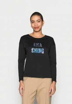 Edc By Esprit ARTWORK - Long Sleeved Top - Black