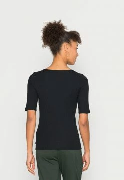 Edc By Esprit HENLEY - Basic T-shirt - Black -edc by Esprit Shop f222a3acc08f427eb263d8fb9fc8c36a