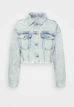 Edc By Esprit CROP JACKET - Denim Jacket - Blue