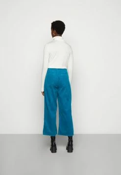 Edc By Esprit HIGH RISE WIDE - Trousers - Teal Blue -edc by Esprit Shop f2d2a9b50cf04a1e8fe9e361c1b0f16e