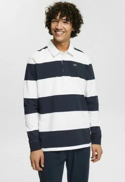 Edc By Esprit LANGÄRMELIGES - Polo Shirt - Mottled Dark Blue