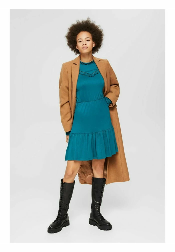 Edc By Esprit FRILL DRESS - Day Dress - Emerald Green 2 Edc By Esprit FRILL DRESS - Day Dress - Emerald Green - Image 2