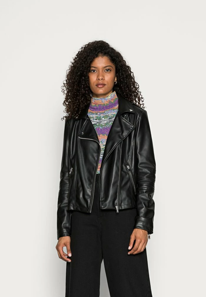 Edc By Esprit BIKER JACKET - Faux Leather Jacket - Black 1 Edc By Esprit BIKER JACKET - Faux Leather Jacket - Black