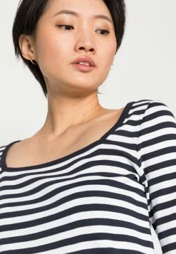 Edc By Esprit FULL NEEDLE SQUARE NECK STRIPED - Print T-shirt - Navy -edc by Esprit Shop f585b6f5cec44c97bda17e0e8e908113