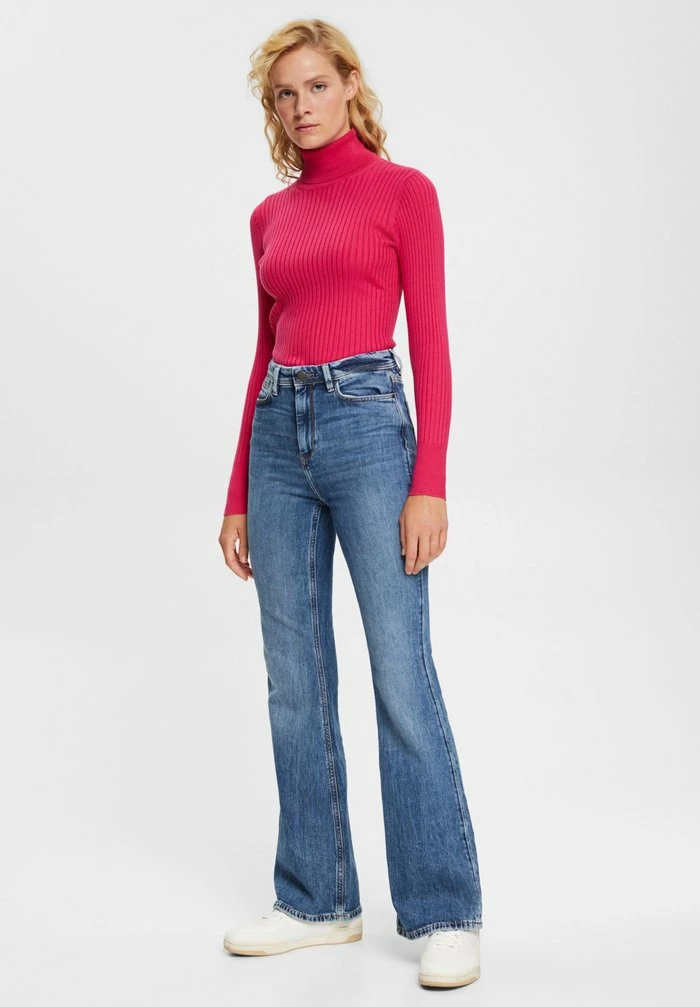 Edc By Esprit Flared Jeans - Blue Dark Wash 2 Edc By Esprit Flared Jeans - Blue Dark Wash - Image 2