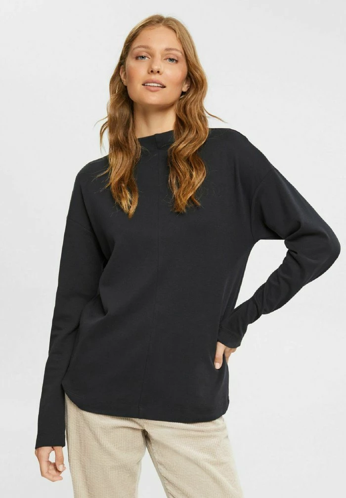 Edc By Esprit LONGSLEEVE - Long Sleeved Top - Black 1 Edc By Esprit LONGSLEEVE - Long Sleeved Top - Black