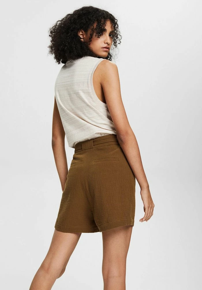 Edc By Esprit CRINKLE-EFFEKT - Shorts - Khaki Green 3 Edc By Esprit CRINKLE-EFFEKT - Shorts - Khaki Green - Image 3