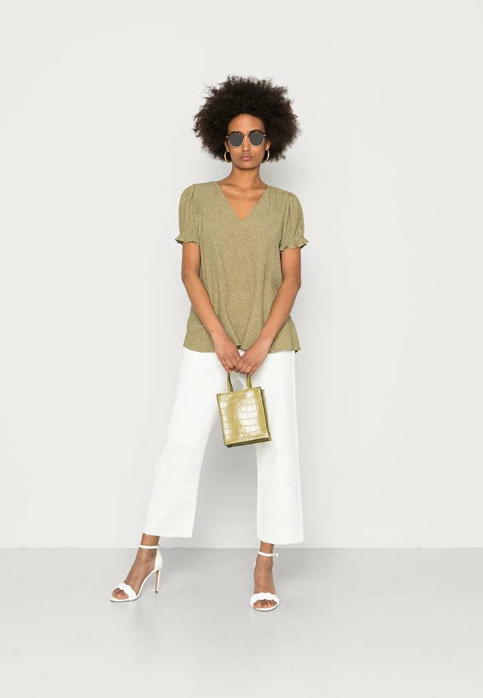 Edc By Esprit SHORT SLEEVE BLOUSE - Print T-shirt - Leaf Green 2 Edc By Esprit SHORT SLEEVE BLOUSE - Print T-shirt - Leaf Green - Image 2