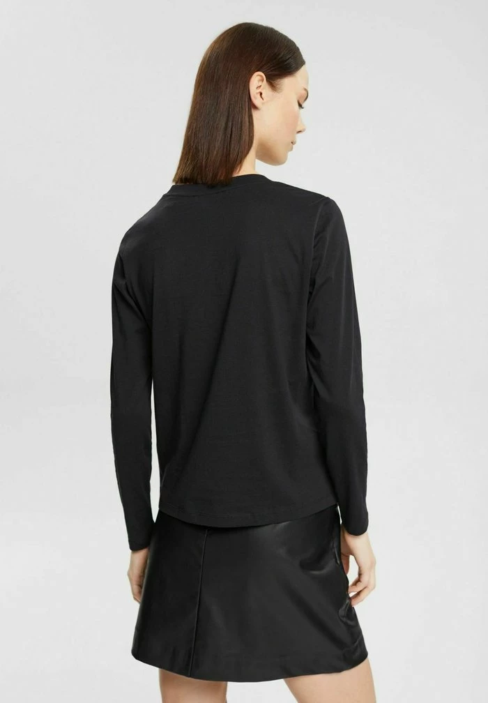 Edc By Esprit LONGSLEEVE MIT PRINT - Long Sleeved Top - Black 3 Edc By Esprit LONGSLEEVE MIT PRINT - Long Sleeved Top - Black - Image 3
